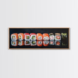 Panoramic Extra Wide Kitchen Wall Art, Sushi Painting Tuna Roll Painting, Modern Art for Kitchen, Kitchen Painting, Dining Room Decor