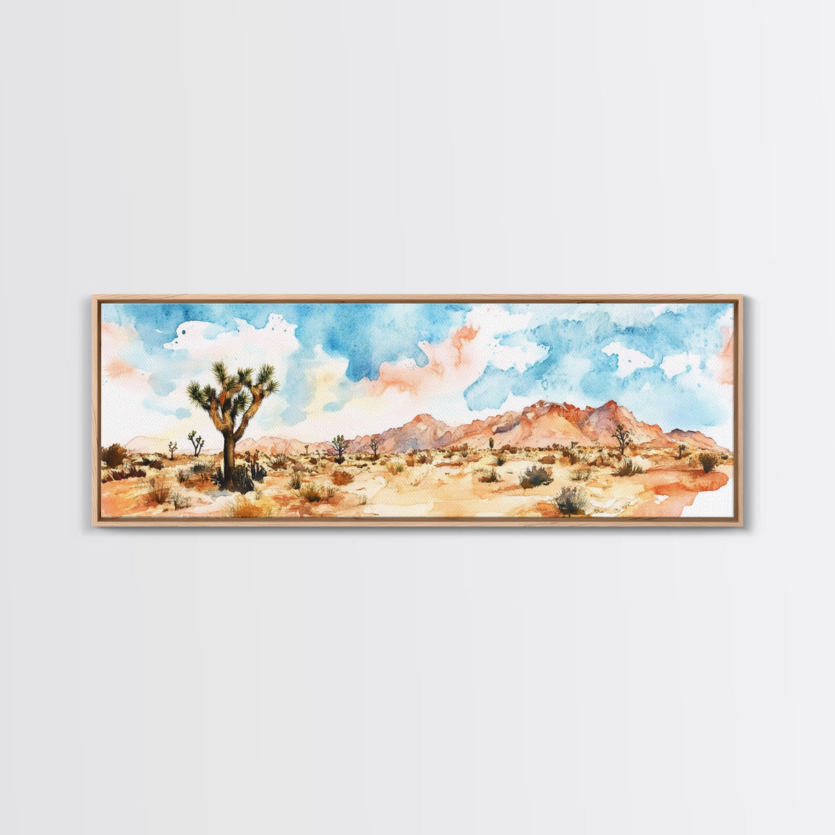 Desert Landscape Painting Print, Pueblo Style Home Decor, Southwestern Farmhouse Painting of Joshua Tree California, Minimalist Decor