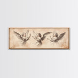 Painting of 3 Angels Canvas Print, Guardian Angels Wall Art, Angel Sketch, Angel Painting, Angelic Home Decor, Extra Wide Wall Art