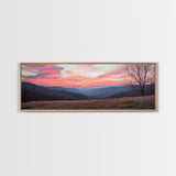 Great Smoky Mountains Panoramic Wall Art Canvas Print, Smoky Mountains Photography Style Wall Art, Landscape Painting