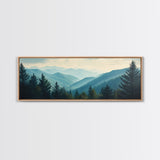 Mountain Painting Print, Mountain Art, Panoramic Wall Art, Extra Wide Horizontal Art, Ultra Wide Wall Art, Blue Ridge Mountains Painting
