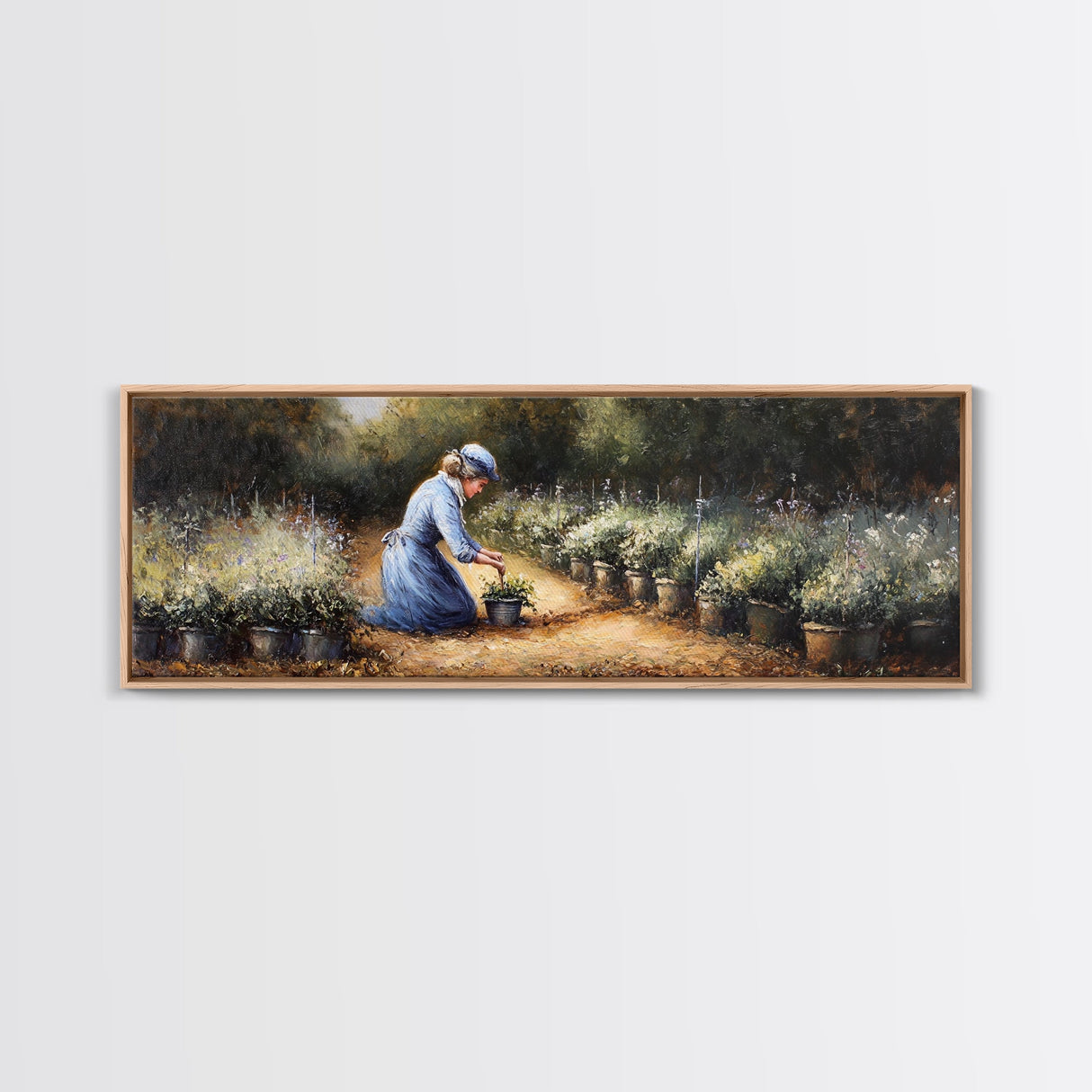 The Woman in The Garden Painting Print - Boho Home Decor - Gift For Her - Gardening Gift - Gardener Gift Idea - Garden Painting Wall Art