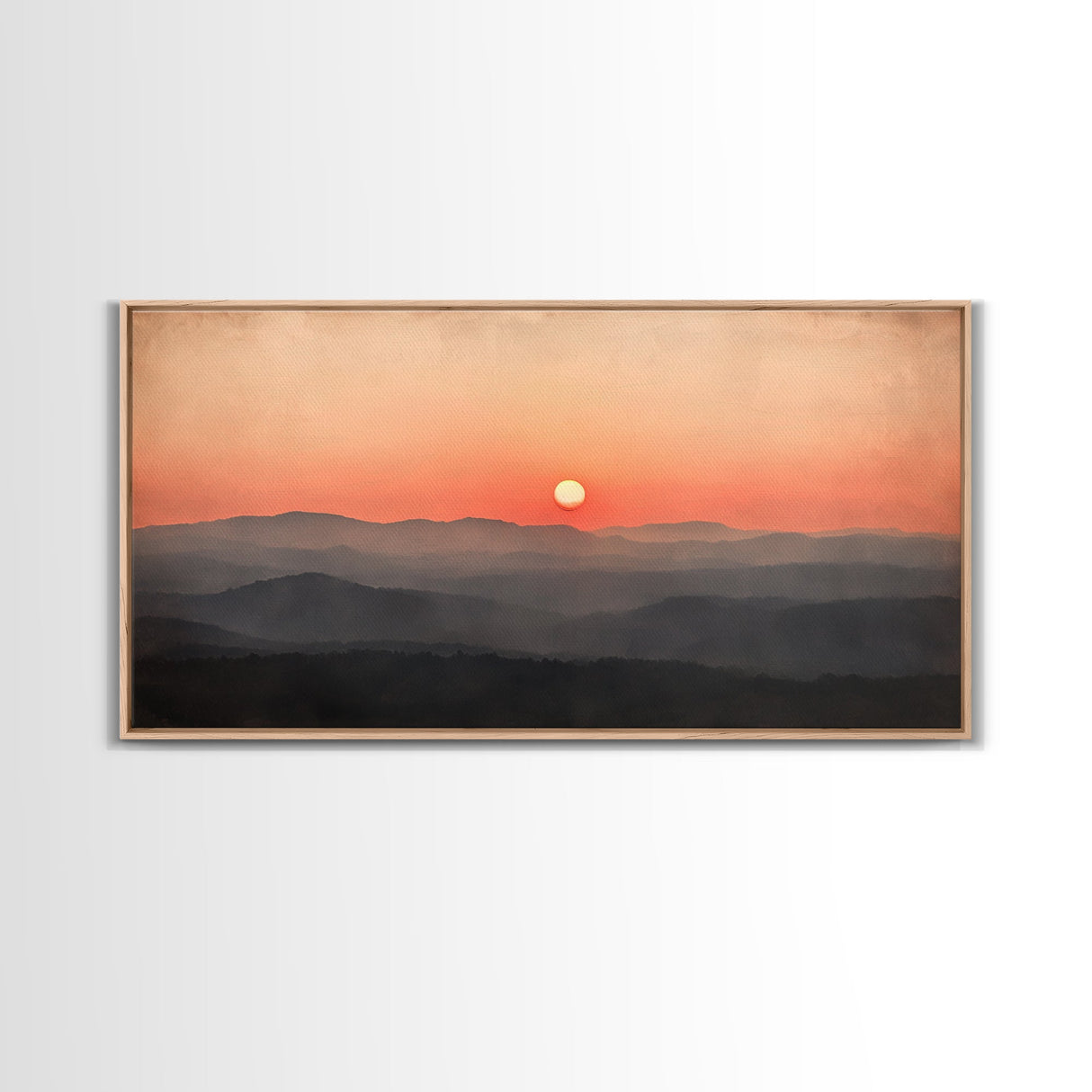 Sunrise Over The Smoky Mountains Framed Canvas Print