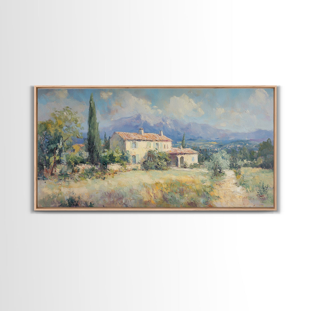 Whimsical Modern Art, Framed Canvas Print, Oil Painting of a Chalet, Kitsch Home Decor, Original Oil Painting, Victorian Painting