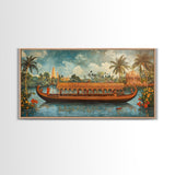 Mural of Kerala, Framed Canvas Print, Lush Jaipur Garden Wall Art Mural, Vibrant Green Canvas Art, Indian Wall Art, Highly Detailed Decor