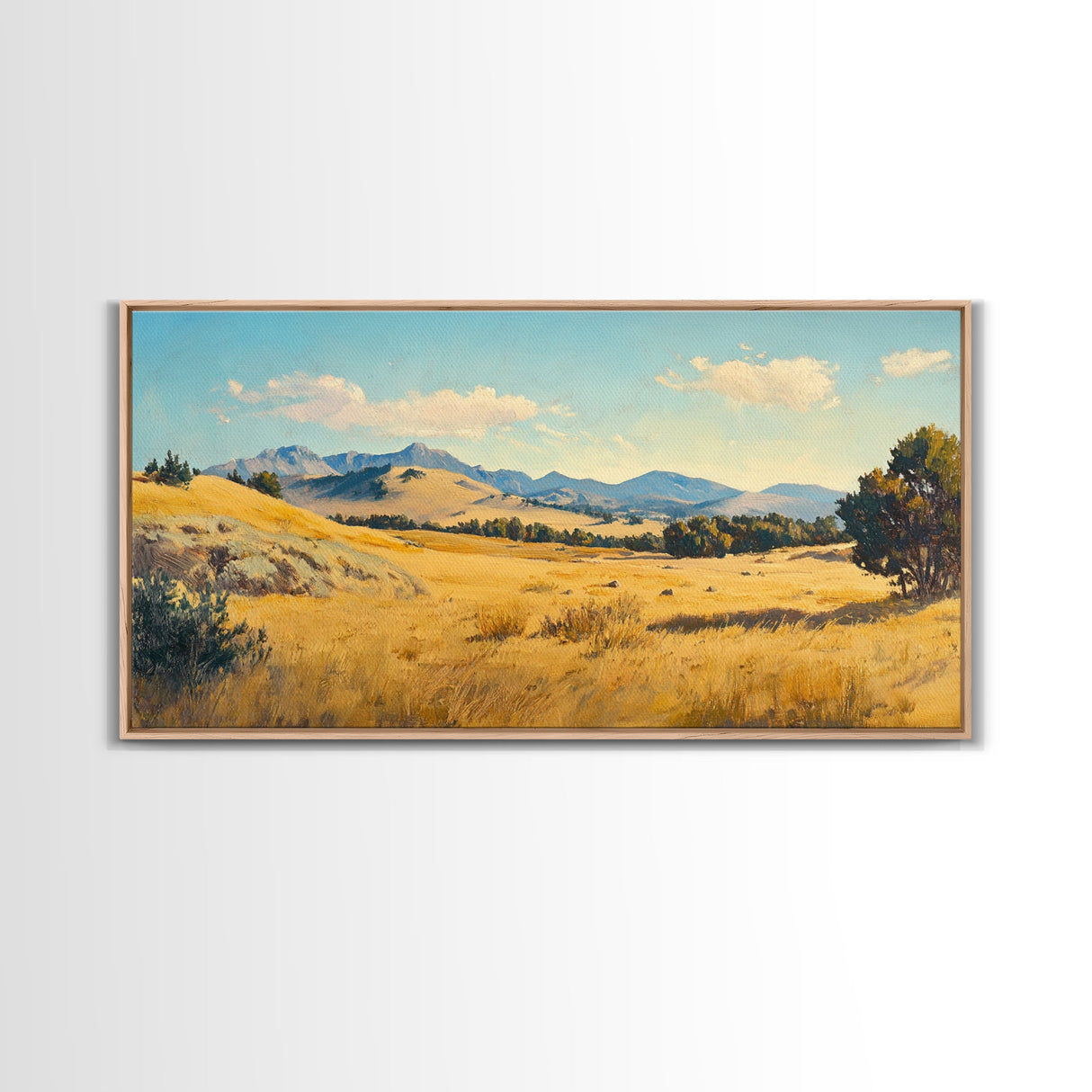 Retro Western Landscape Painting Print, Boho Southern Decor, Fall Decor, Above mantle Art, Centerpiece Art, Landscape Oil Painting