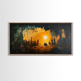 Christmas Nativity Painting on Canvas, Christmas Wall Art, Rustic Christmas Farmhouse Decor, Nativity Oil Painting, Christmas Decor