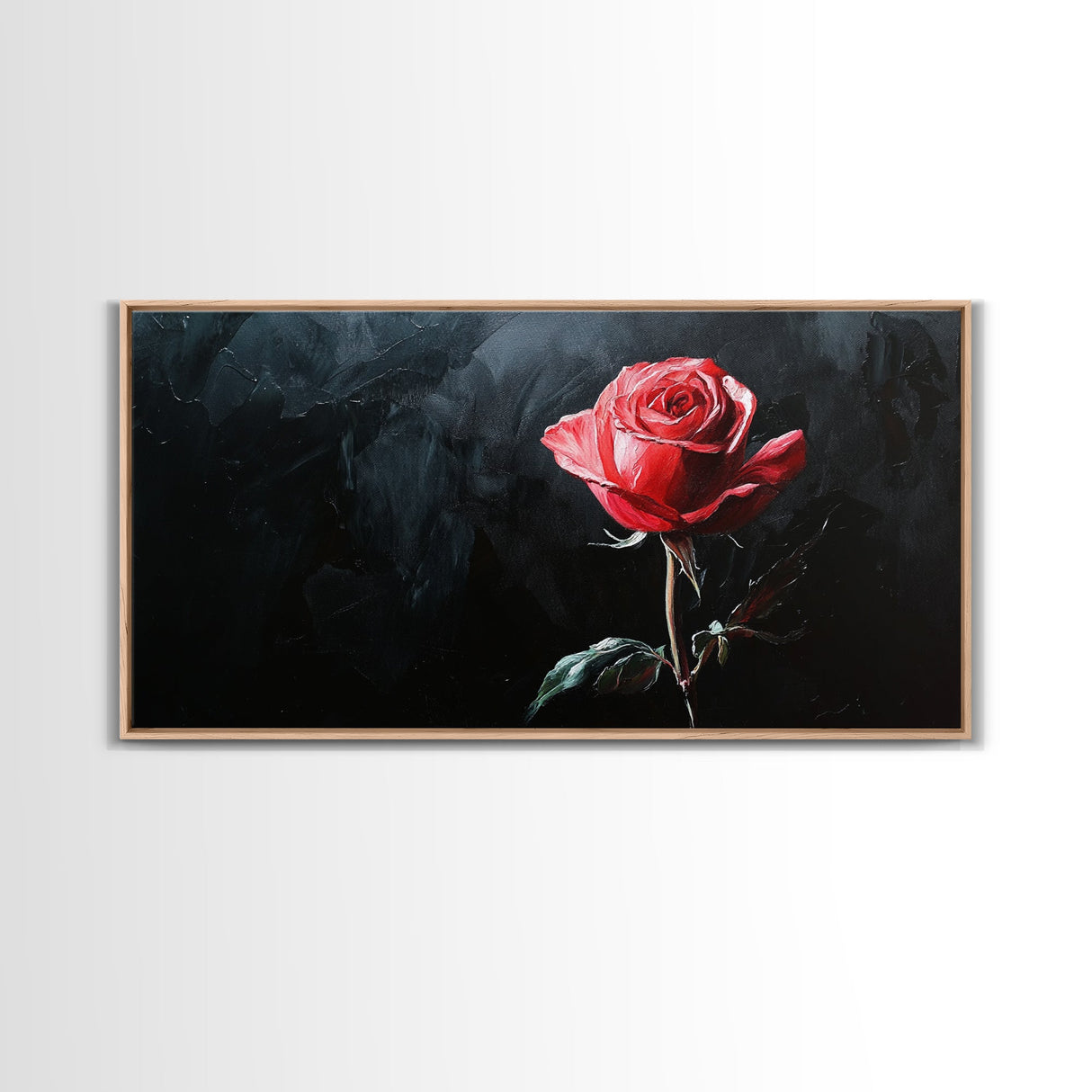 Rose Painting On Canvas Print, Original Art, Flowers Painting, Floral Painting, Framed Canvas Print, Modern Art, Living Room Wall Art, Gift Idea
