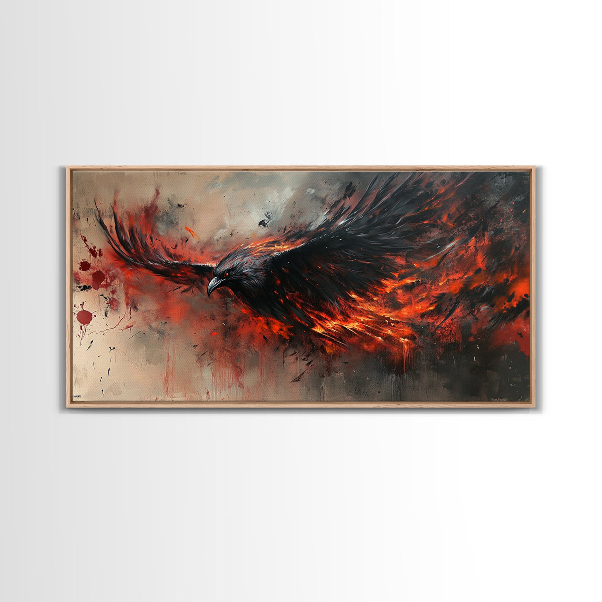 Vibrant Phoenix Wall Art Print, Framed Canvas, Phoenix Poster, Mythical Print, Phoenix Art Print, Fantasy Wall Art, Wall Art Print