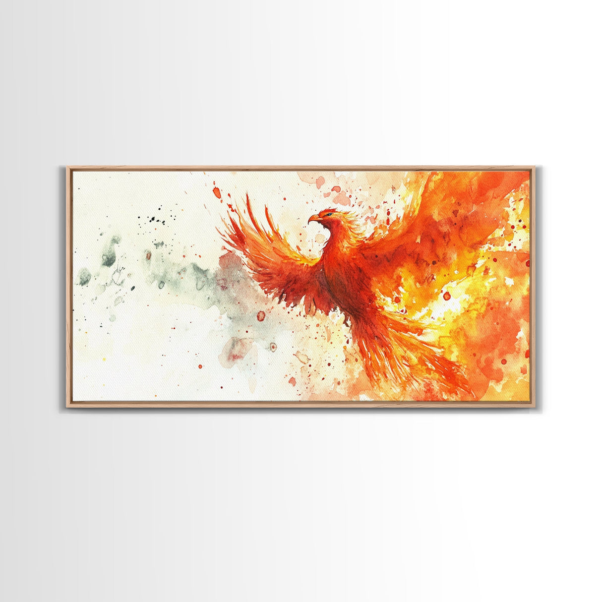 The Phoenix - Watercolor Painting Canvas Print - Phoenix Wall Art