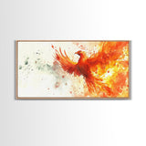 The Phoenix - Watercolor Painting Canvas Print - Phoenix Wall Art