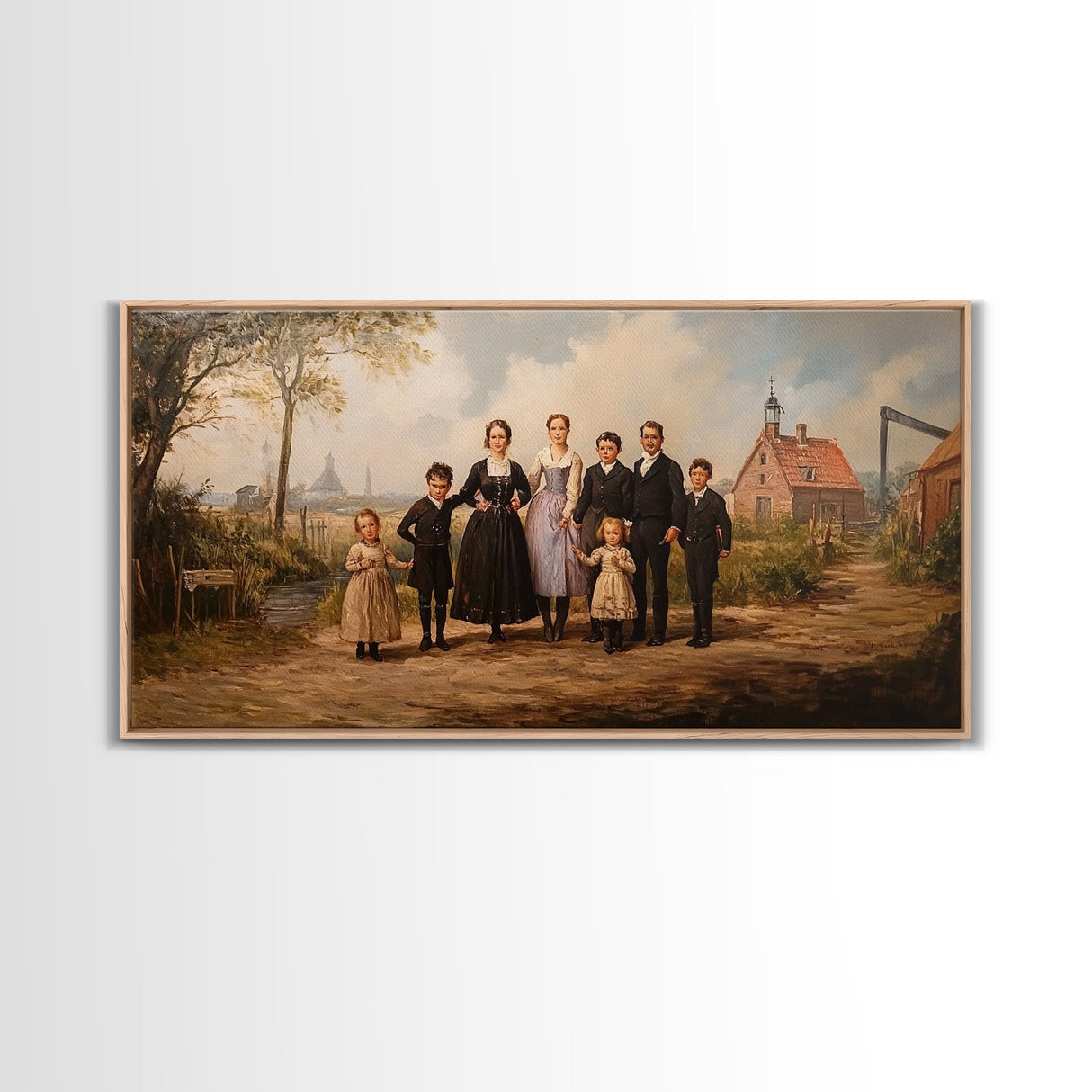 Dutch Family Painting Canvas Print, Funky Wall Art, Dutch Family Wall, Dutch Style Art