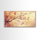 Original Floral Exquisite Canvas Wall Art, Cherry Blossoms, Wabi Sabi Decor, Boho Home Decor, Boho painting, Original Painting Print