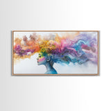 Mind Blowing Abstract Art - Framed Canvas Print - Gift For Her - Colorful Rainbow Art