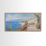 Oil painting Print of an Italian Seaside Village, Framed Canvas Print, Italian Seaside, Italy Painting, Travel Gift Idea, Vacation Gift