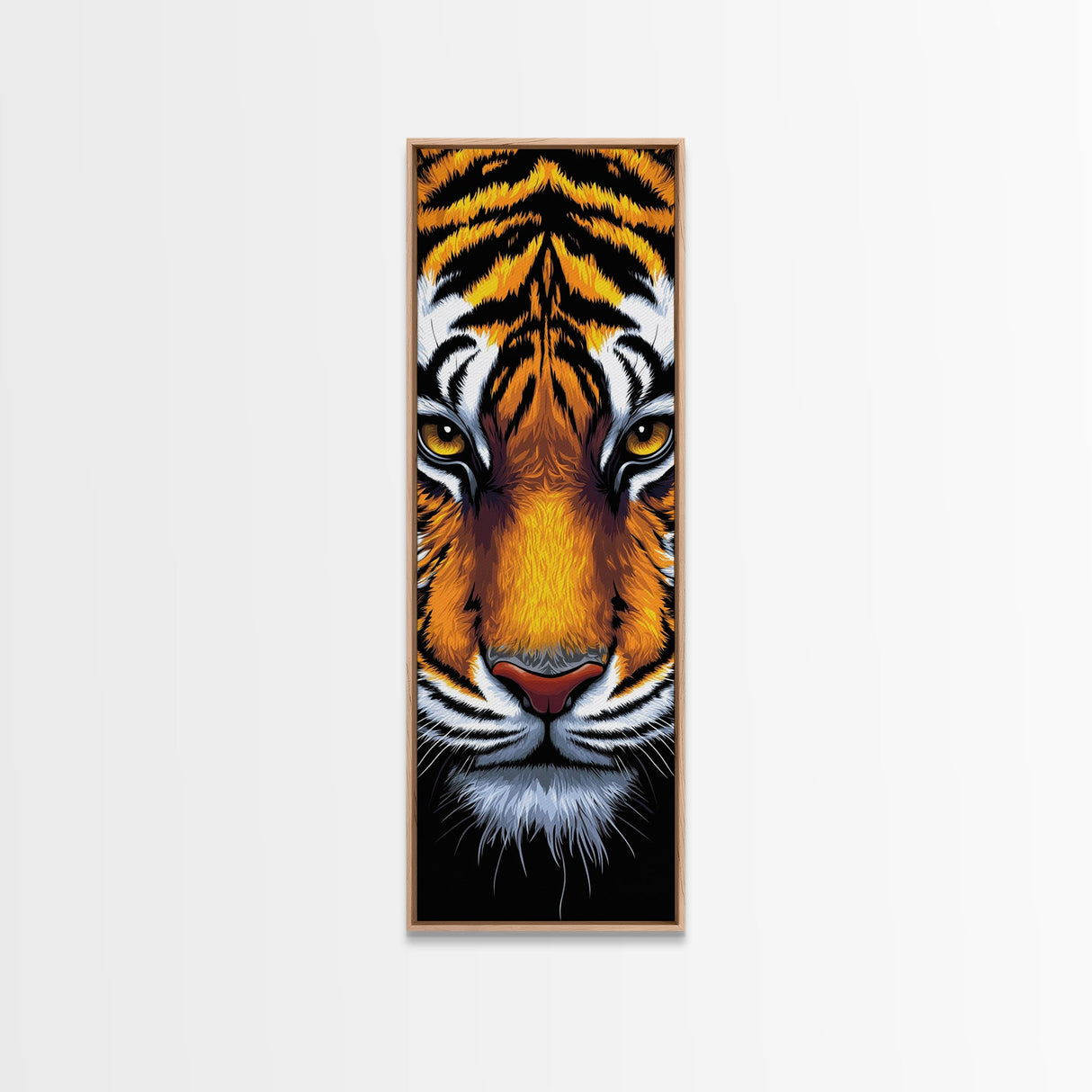 Fierce Tiger Face Framed Canvas Print, Bold Animal Wall Art, Wildlife Decor Above Couch Art, Statement Piece Christmas