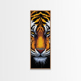 Fierce Tiger Face Framed Canvas Print, Bold Animal Wall Art, Wildlife Decor Above Couch Art, Statement Piece Christmas