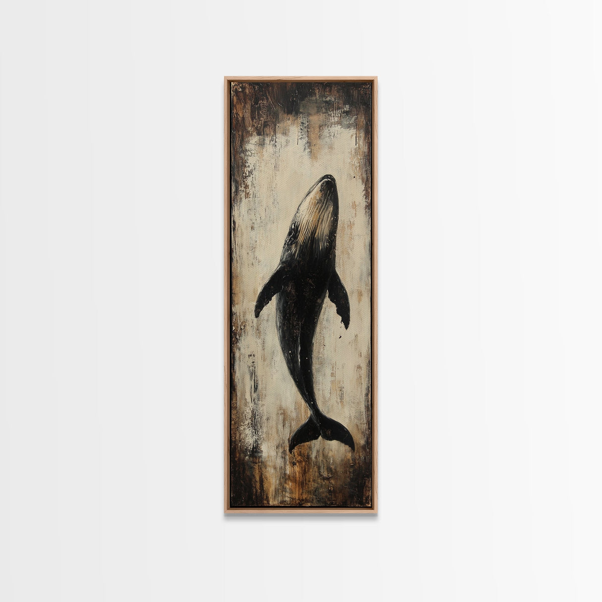 Majestic Whale Painting Framed Canvas Print, Nautical Wall Art, Coastal Decor Living Room Art, Rustic Decor Gift Idea Christmas