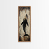 Majestic Whale Painting Framed Canvas Print, Nautical Wall Art, Coastal Decor Living Room Art, Rustic Decor Gift Idea Christmas