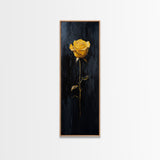 Golden Rose Painting Framed Canvas Print Elegant Art Nouveau Flower Decor, Rose Painting, Yellow Flower Canvas, Living Room Botanical Prints