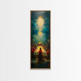 Last Supper Wall Art Framed Canvas Print Vibrant Christ Apostles Painting, Christian Art, Dark Religious Decor, Unique Holiday Gift, Spiritual Canvas