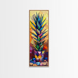 Stained Glass Style Agave Canvas Print Mosaic Wall Art Colorful Botanical Prints Modern Decor Unique Kitchen Wall Art