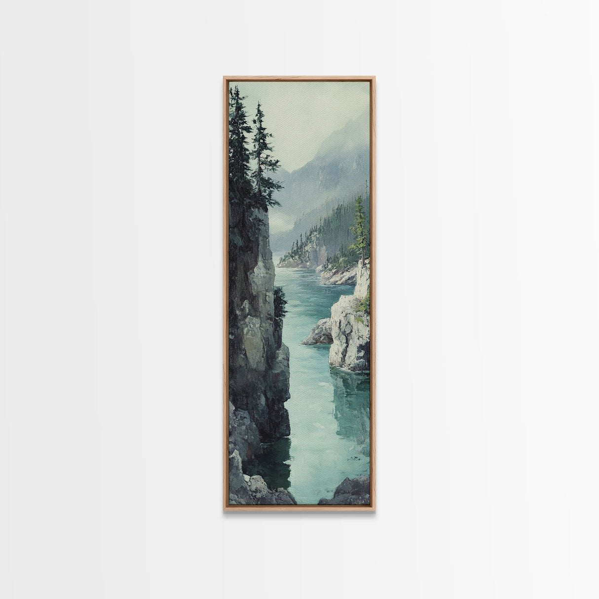 Framed Canvas Print Coastal Landscape Art Nautical Decor Tall Narrow Art Beach House Wall Art Perfect Above Couch Nautical Wall Art