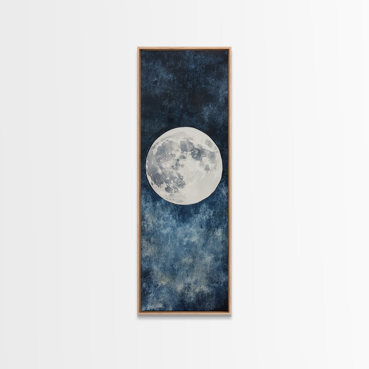 Framed Canvas Print Majestic Moon on Dark Sky, Coastal Inspired Wall Art, Nautical Home Decor, Large Wall Art Above Sofa Gift Him