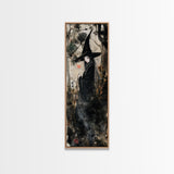 Enchanting Witch in Red Accents Painting - Framed Canvas Print for Gothic Wall Art, Witchy Decor, Halloween Gothic Art, Unique Wall Decor