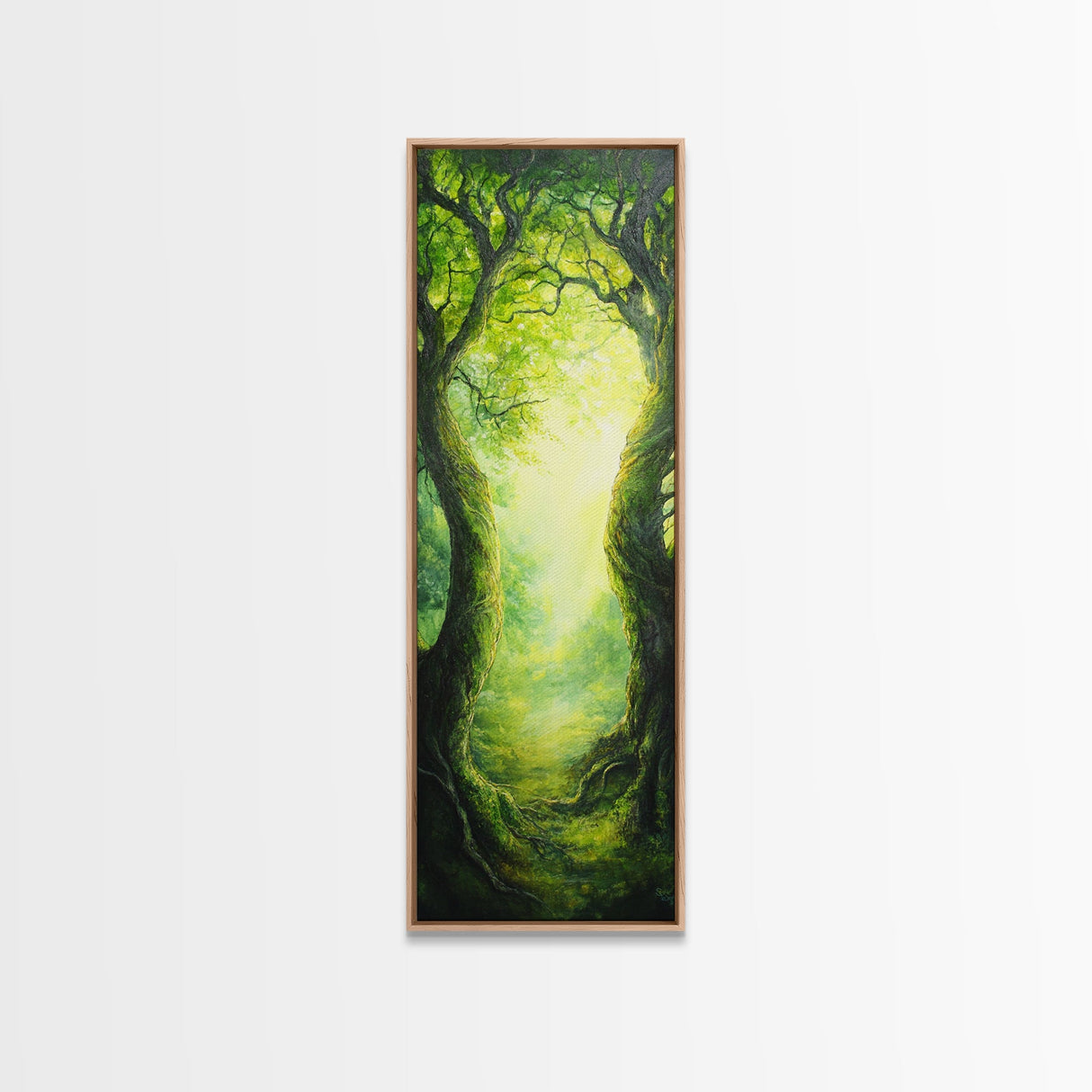 Fantasy Forest Landscape Painting Canvas Print, Tall Narrow Wall Art, Tall and Skinny Painting, Landscape Wall Art, Accent Piece