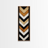 Retro Chevrons Wall Art - Framed Canvas Print - Mid Century Modern Wall Art - Unique Home Decor - Tall Narrow Art - Skinny Art