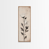 Sketch of a Flower Canvas Print, Wood Framed Wall Art, Flower Painting, Flower Decor, Floral Botanical Wall Art, Flower Print Narrow Art