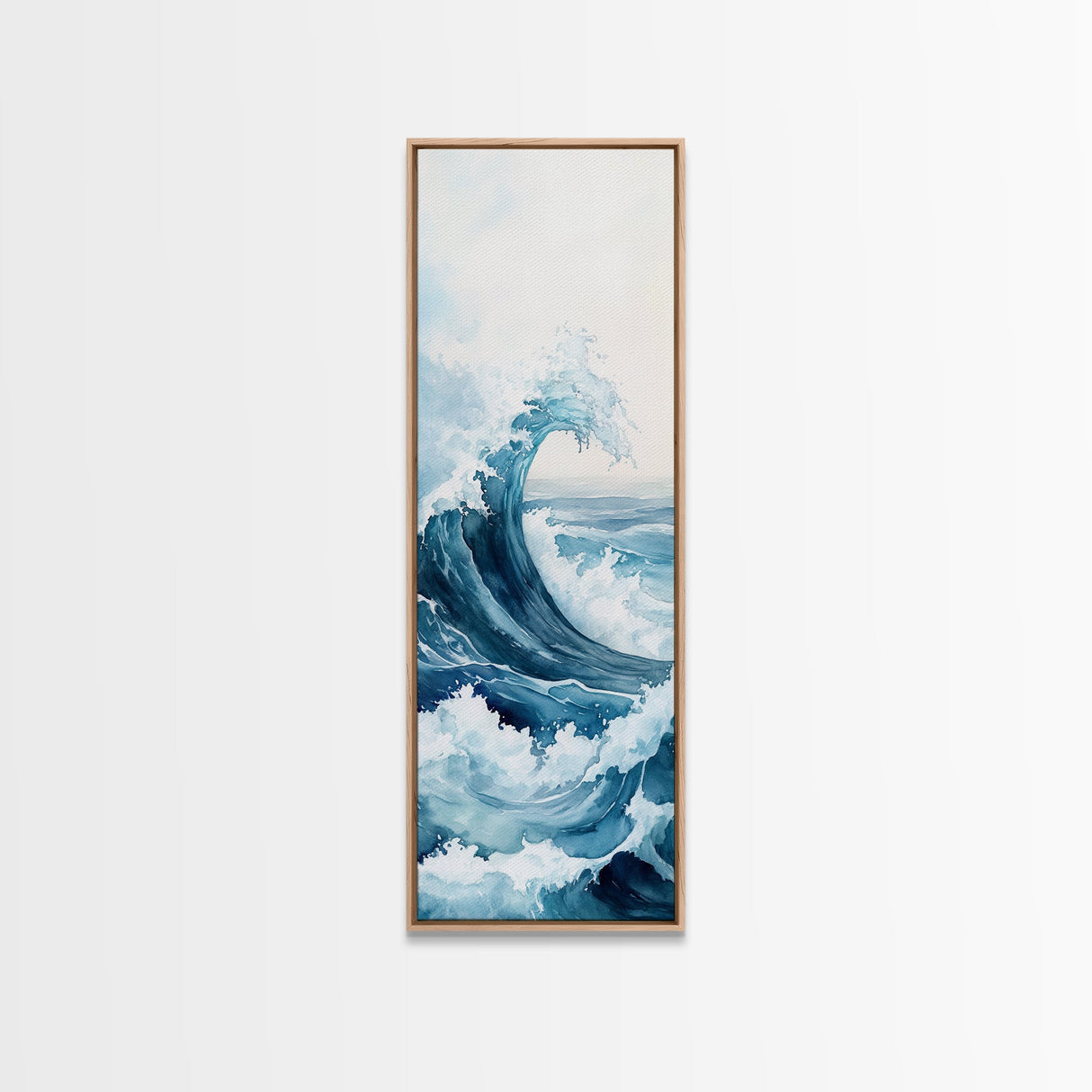 Ocean Wave Art Framed Canvas Print Coastal Decor Nautical Wall Art Blue Abstract Art Minimalist Art Above Bed Wall Art Gift