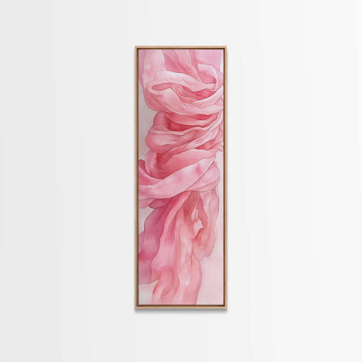 Flowing Pink Fabric Framed Canvas Print Pink Abstract Art Feminine Minimalist Decor Light Pink Wall Art Bedroom Living Room Aesthetic