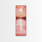 Sunset Canvas Print Coastal Landscape Art Rustic Decor Horizontal Wall Art Bedroom Gift Idea Light Pink Aesthetic Nature Painting