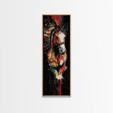 Abstract Horse Painting Framed Canvas Print Colorful Chicano Art Bold Moody Southwest Long Narrow Wall Art Bedroom or Living Room