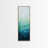 Gradient Watercolor Framed Canvas Print in Green and Blue, Sage Green Wall Art, Minimalist Art, Bedroom Art, Living Room Art