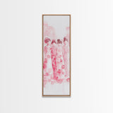 Dreamy Cherry Blossom Dresses Framed Canvas Print, Light Pink Wall Art, Botanical Prints, Whimsical Art, Above Sofa or Bedroom Decor
