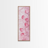 Floating Rose Petals in Water Canvas Print, Light Pink Wall Art, Botanical Nature Decor, Whimsical Aesthetic Bedroom or Living Room Art