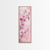 Delicate Cherry Blossom Framed Canvas Print Featuring Japanese-Inspired Botanical Prints for Bedroom or Living Room Wall Art