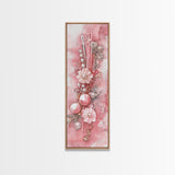 Elegant Pink Pearl Hair Accessories Framed Canvas Print with Whimsical Art Touch for Feminine and Minimalist Decor