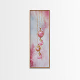 Pearl Necklace Watercolor Canvas Print Pink Wall Art Glamour Bedroom Decor Romantic Wabi Sabi Aesthetic Art