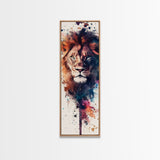Canvas Print Lion Wall Art African Art Whimsical Style Long Narrow Wall Art Guest Room Decor Safari Animal Painting Christmas Gift