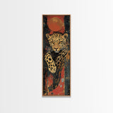 Striking Leopard Canvas Print with Abstract Background, Bold Wild Cat Wall Art, Ideal for Rustic Decor and Living Room Accent