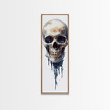 Framed Canvas Print Skull Art for Gothic Decor, Moody Halloween Wall Art, Original Skull Artwork, Living Room Art, Gift Idea for Him