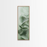 Sage Green Vertical Framed Canvas Print, Abstract Botanical Artwork, Wabi Sabi Minimalist Wall Art, Living Room Decor, Original Artwork