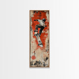 Skateboarder Canvas Print, Red and Black Urban Wall Art, Graffiti Inspired Vertical Artwork, Gift Idea for Living Room or Teen Bedroom