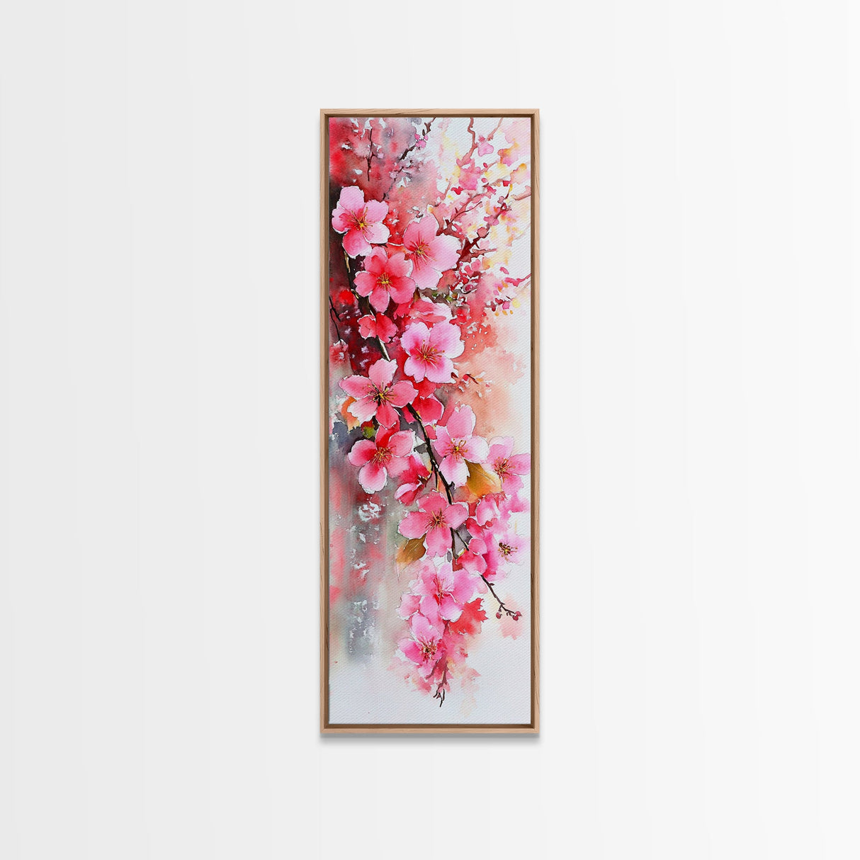Canvas Print Pink Cherry Blossom Art, Japanese Inspired Wall Decor, Romantic Botanical Artwork, Gift Idea for Bedroom or Living Room