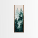 Misty Pine Forest Canvas Print Rustic Wall Art Sage Green Wall Art Bedroom or Living Room Forest Landscape Wabi Sabi Piece