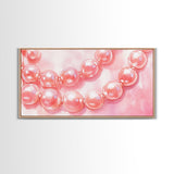 Blush Pearl Art Canvas Print Featuring Pearl Painting and Light Pink Wall Art Minimalist Art Gift Idea Guest Room Rustic Wall Decor